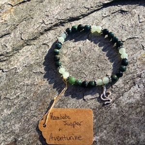 Authentic Crystal Bead Bracelet- Kambaba Jasper & Aventurine